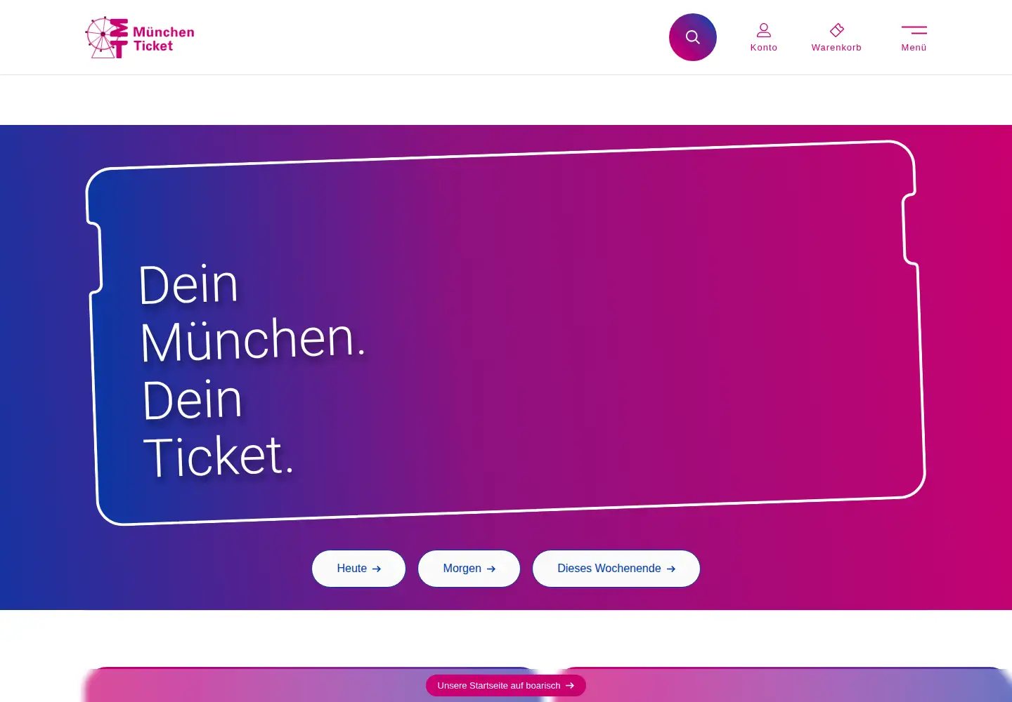 Screenshot of muenchenticket.de