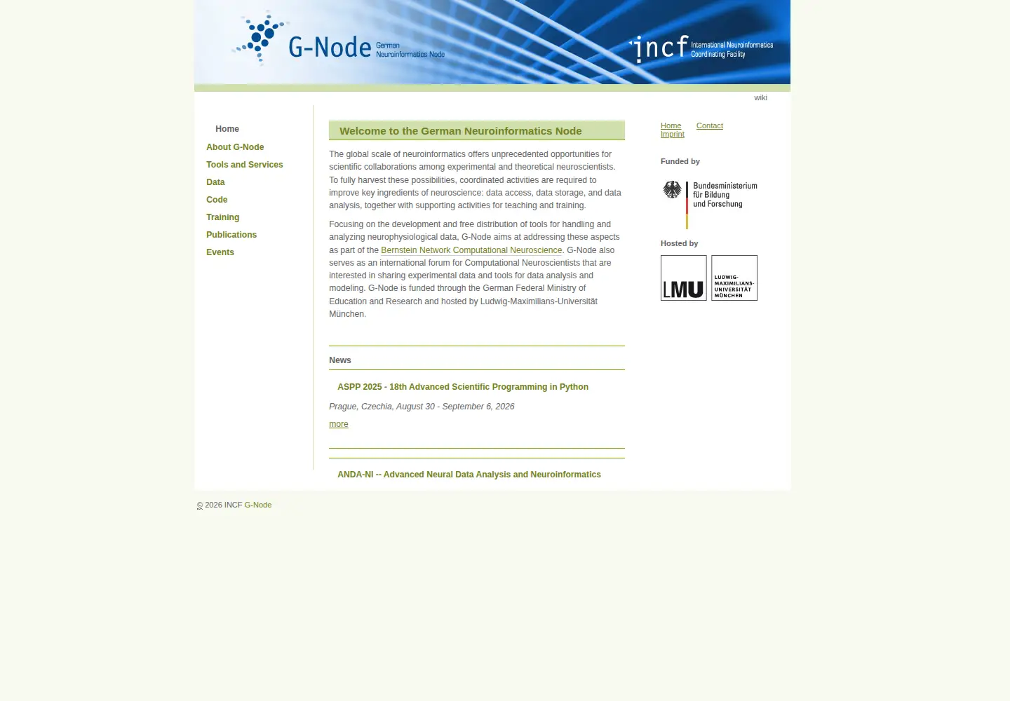 Screenshot of g-node.org