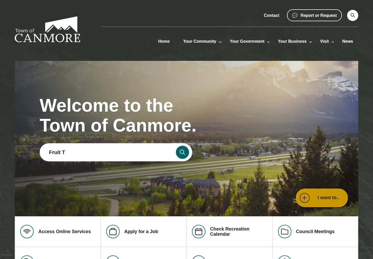 Screenshot of canmore.ca