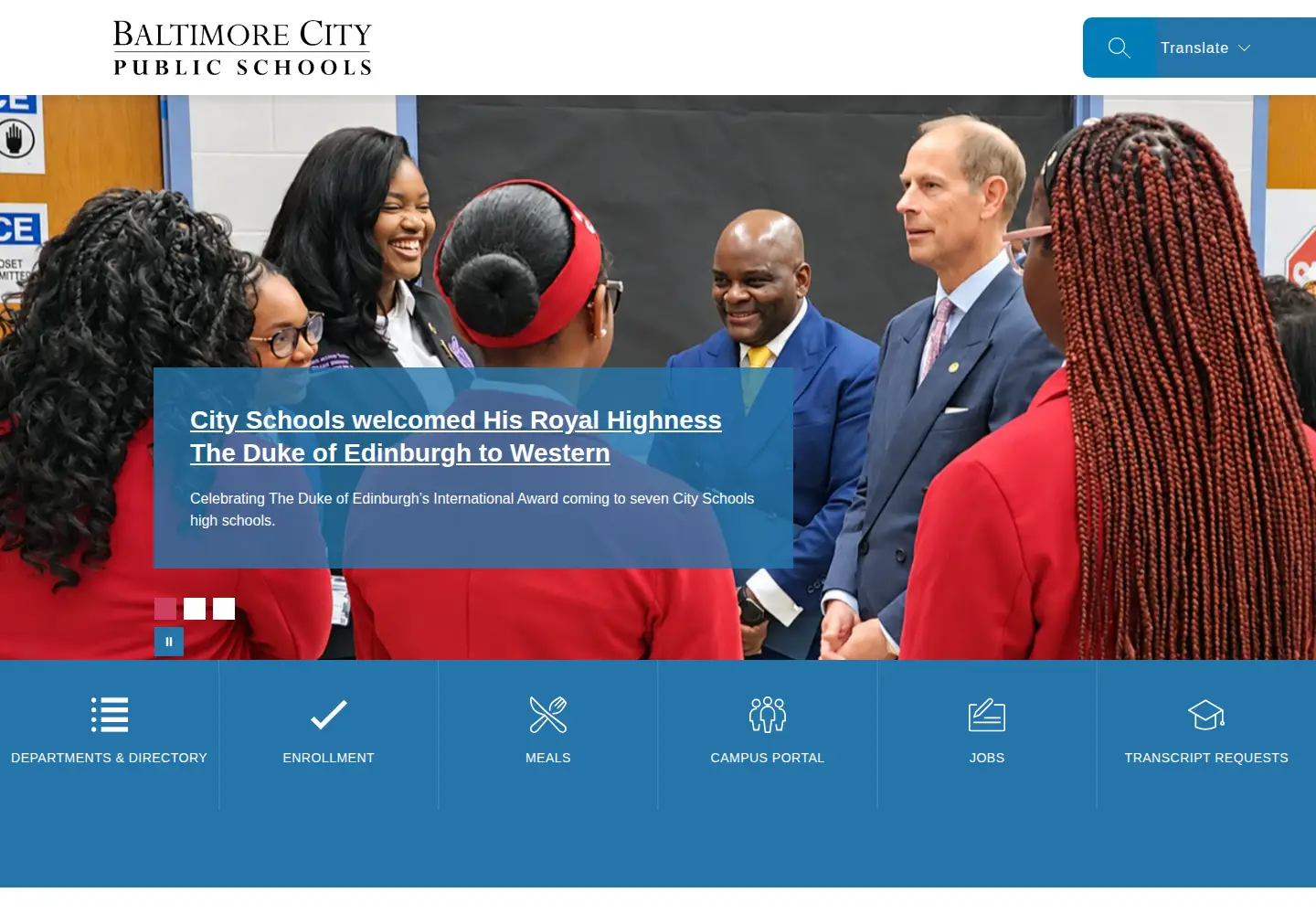 Screenshot of baltimorecityschools.org