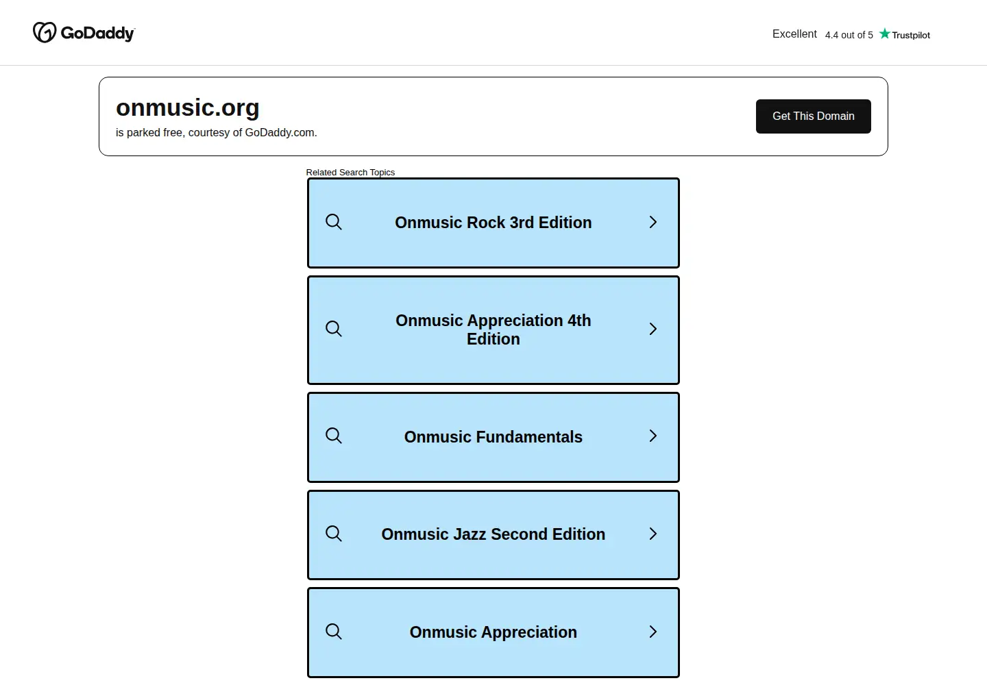 Captured homepage of onmusic.org in the current scan