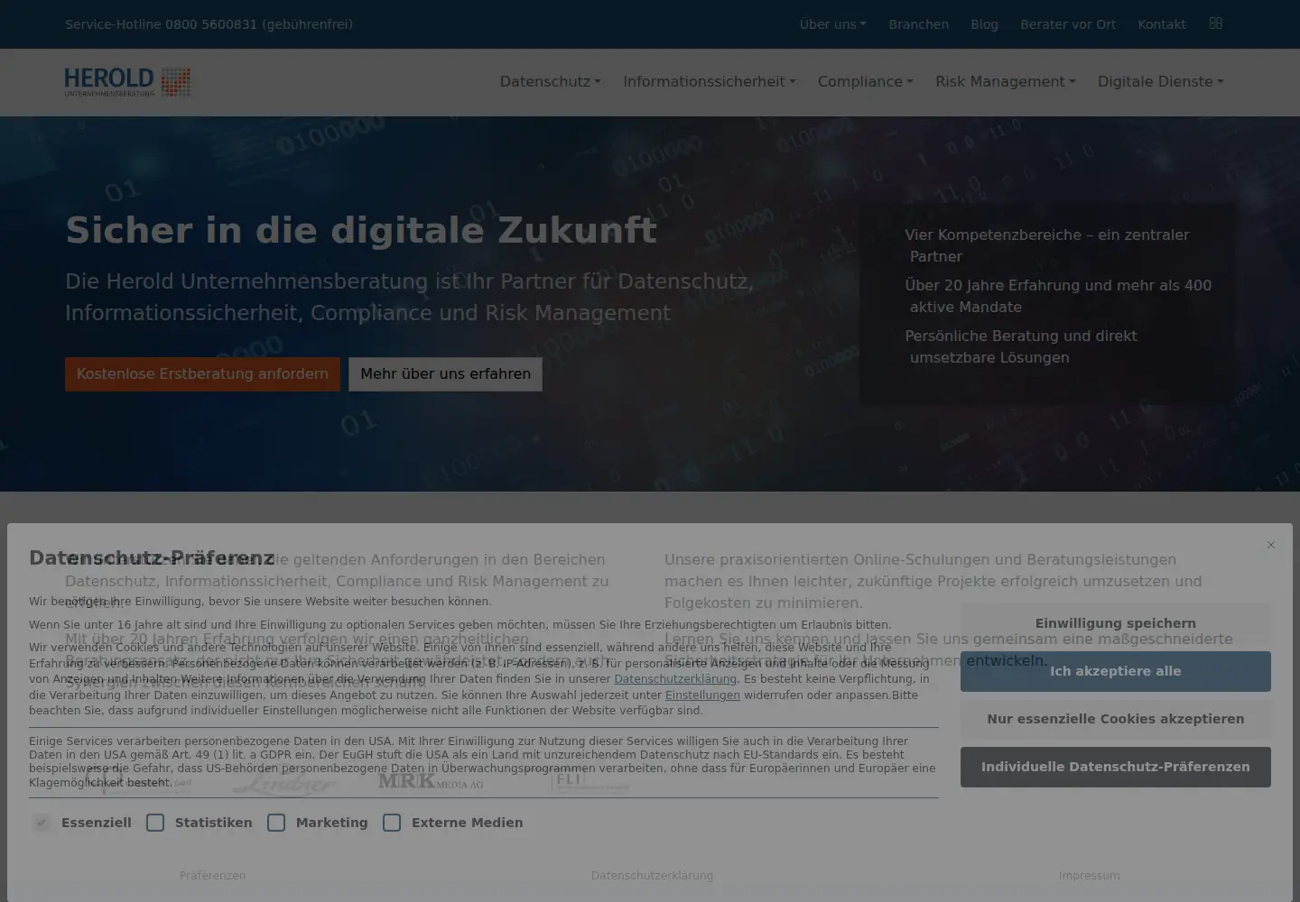 Screenshot of mein-datenschutzbeauftragter.de