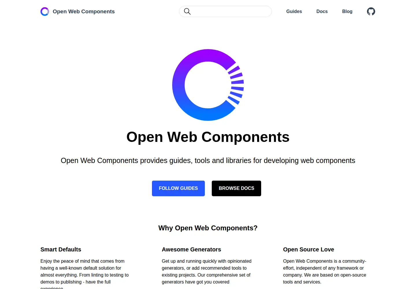 Screenshot of open-wc.org