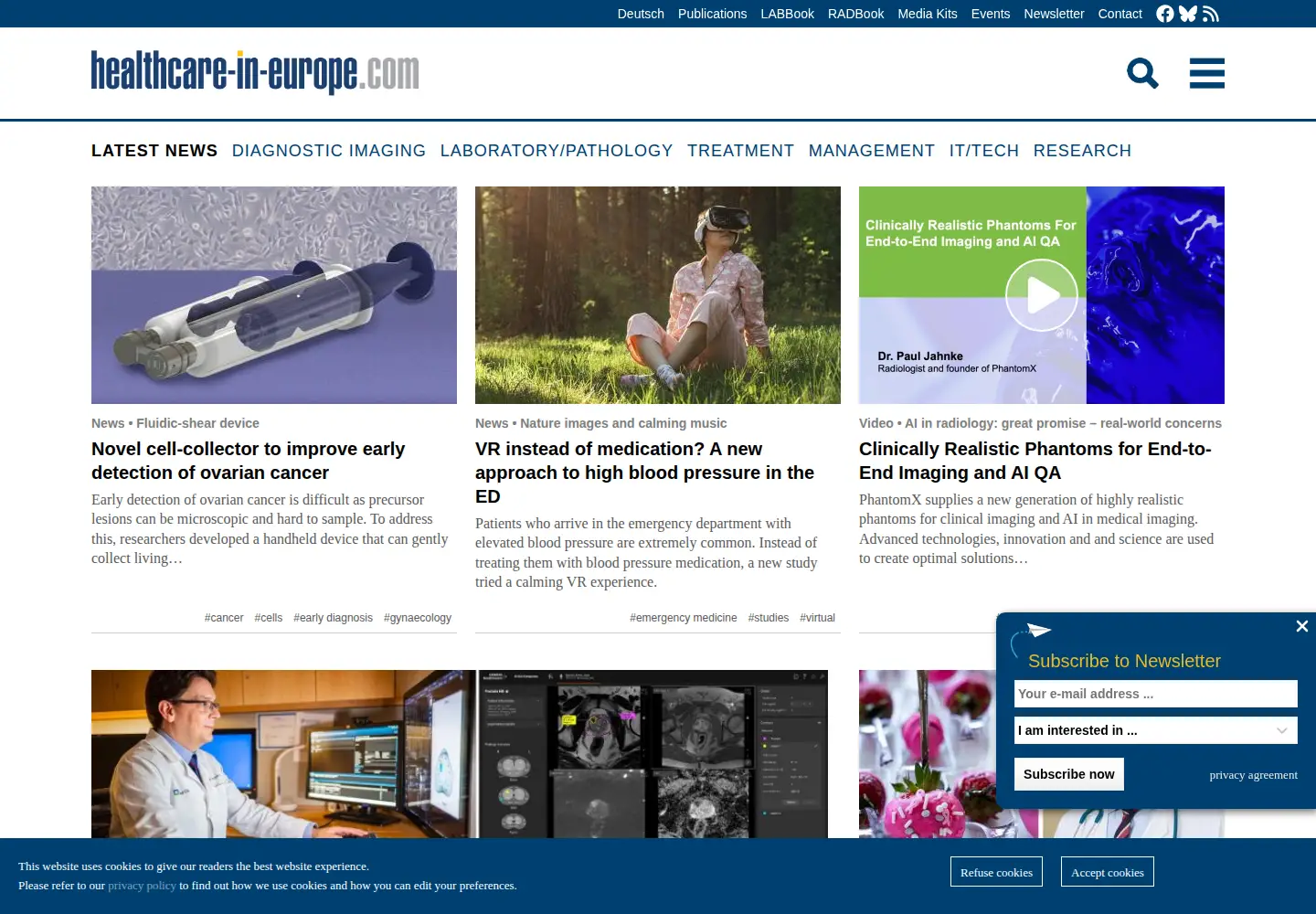 Screenshot of healthcare-in-europe.com