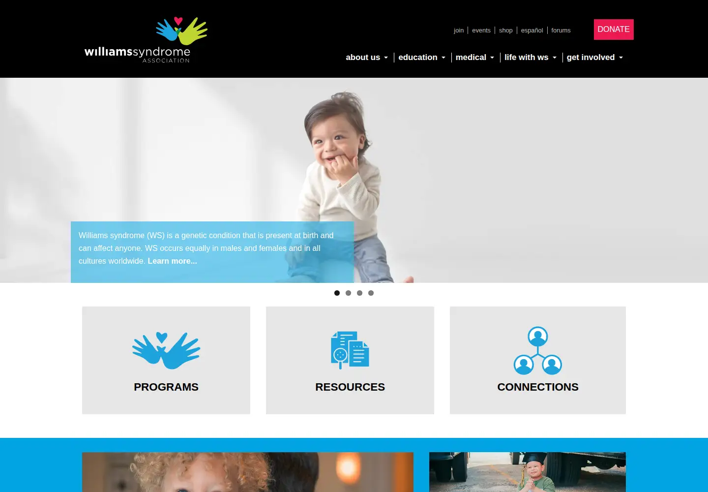 Screenshot of williams-syndrome.org