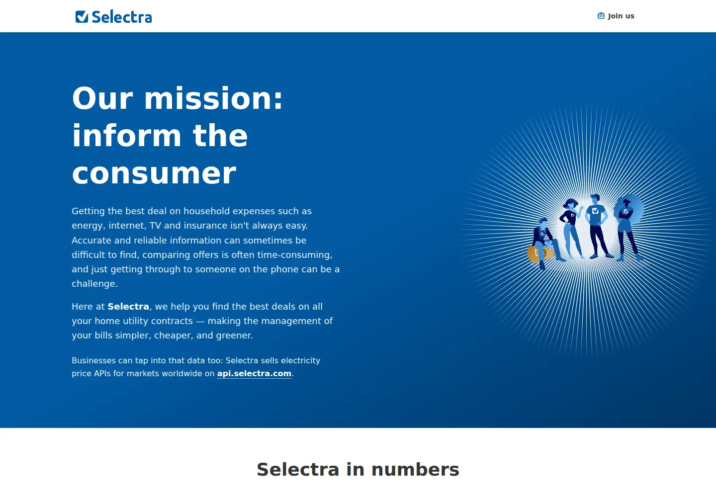 Screenshot of selectra.com