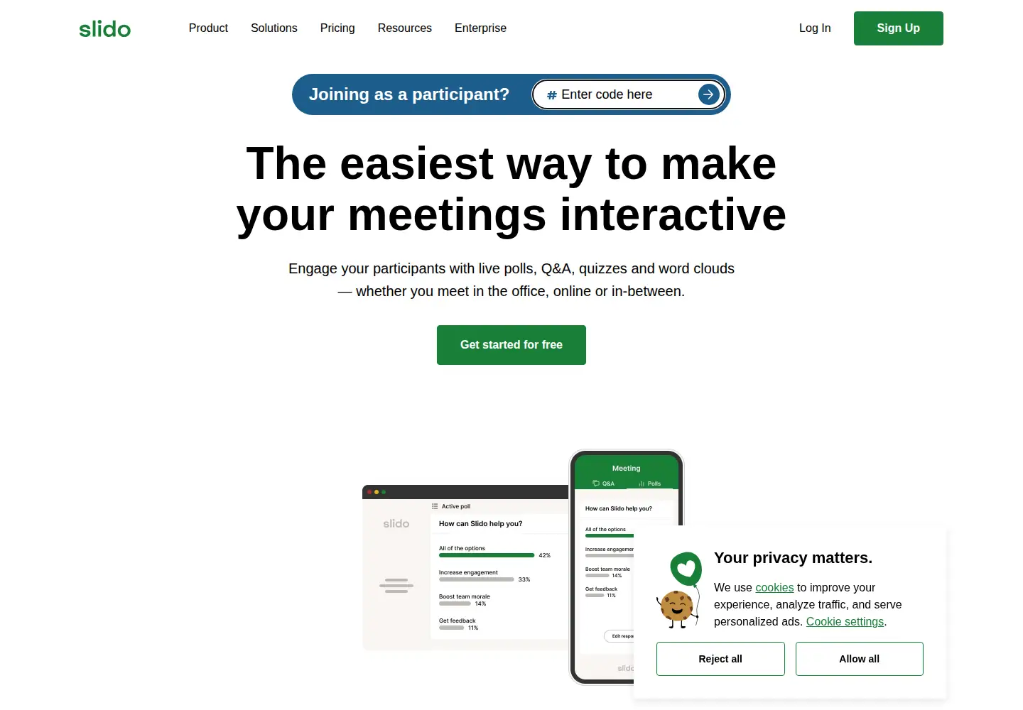 Screenshot of sli.do