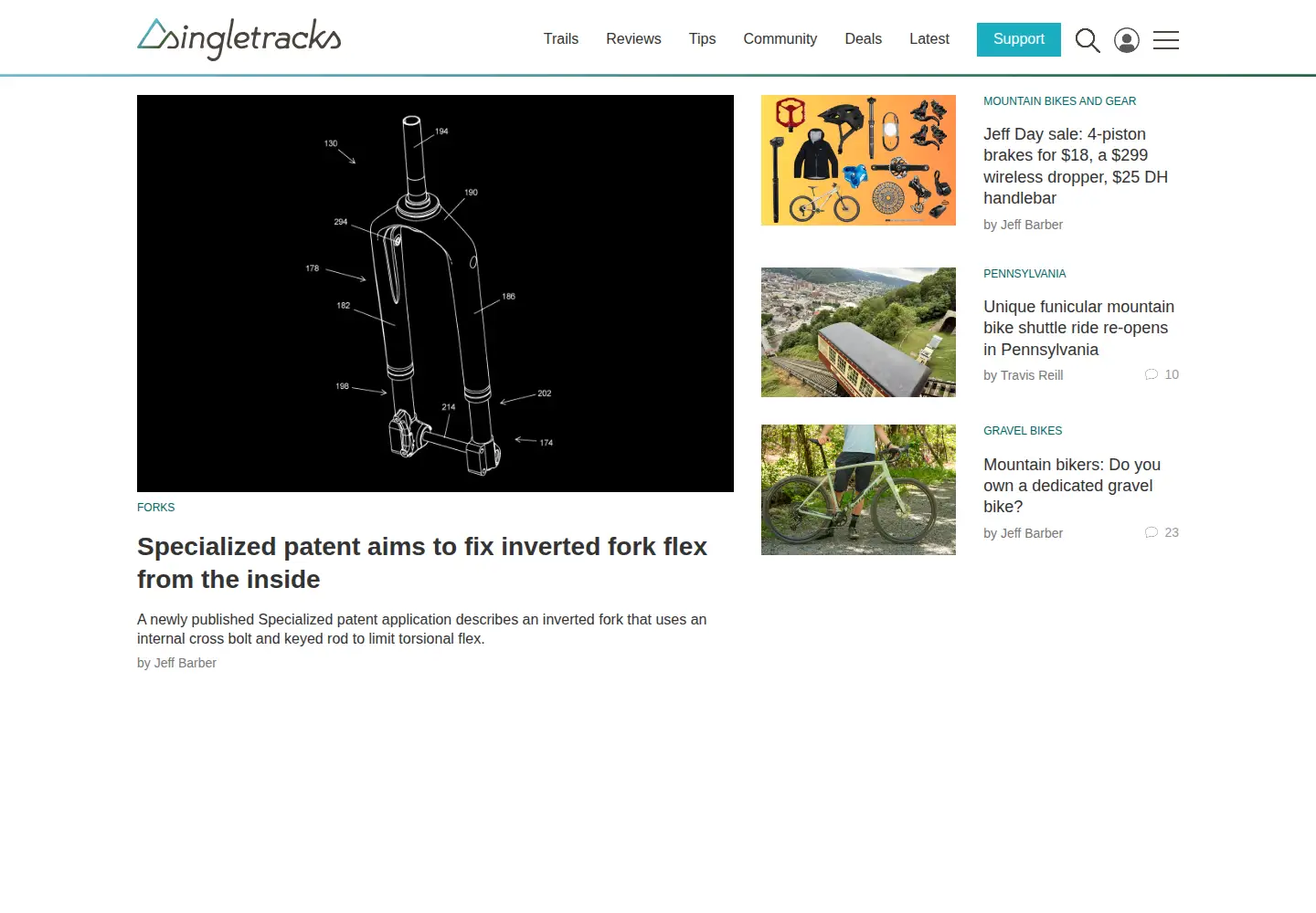 Screenshot of singletracks.com