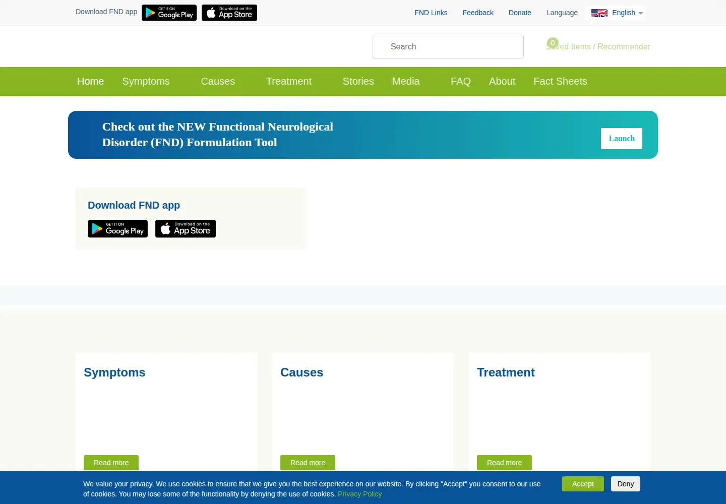 Screenshot of neurosymptoms.org