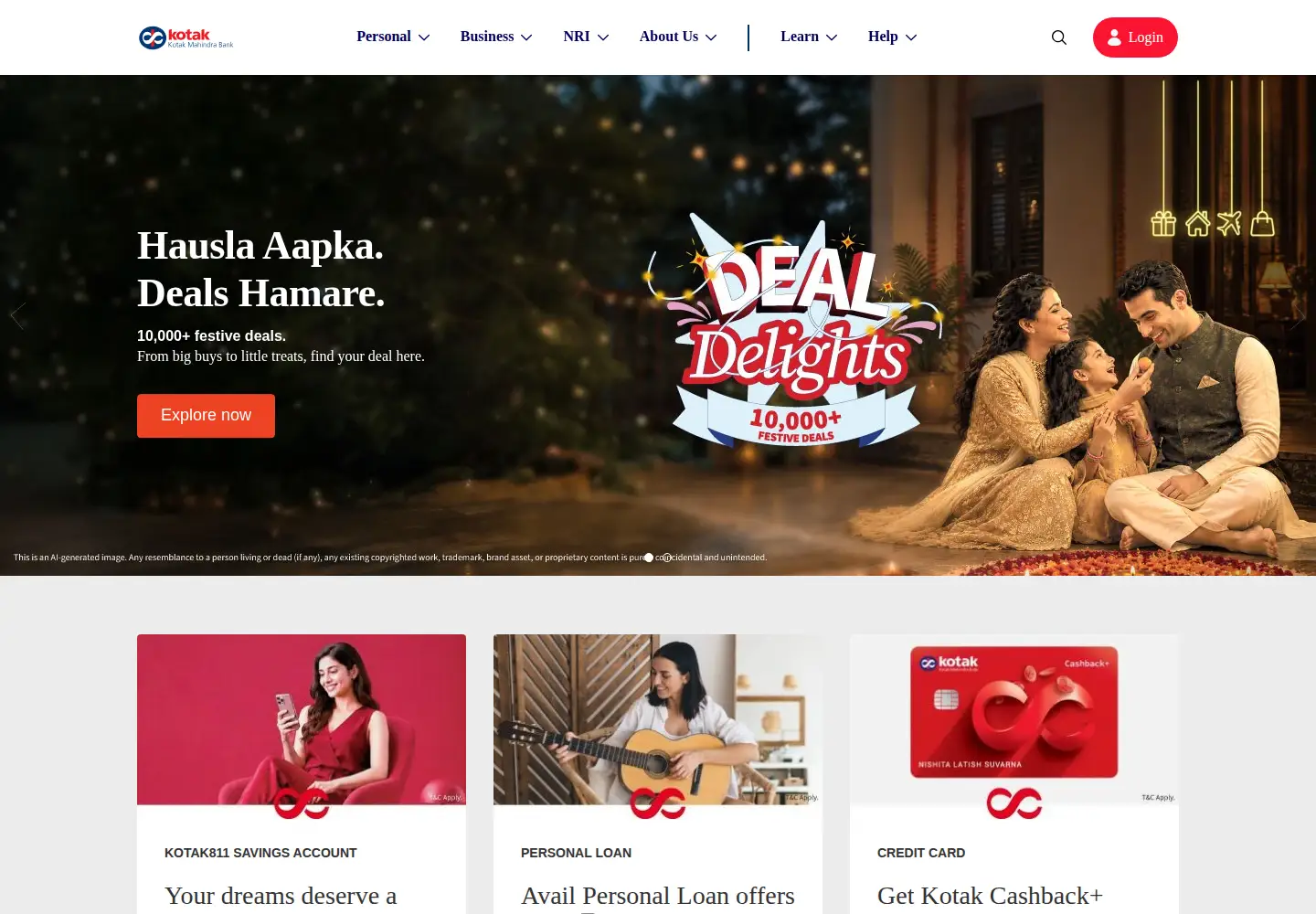 Screenshot of kotak.com