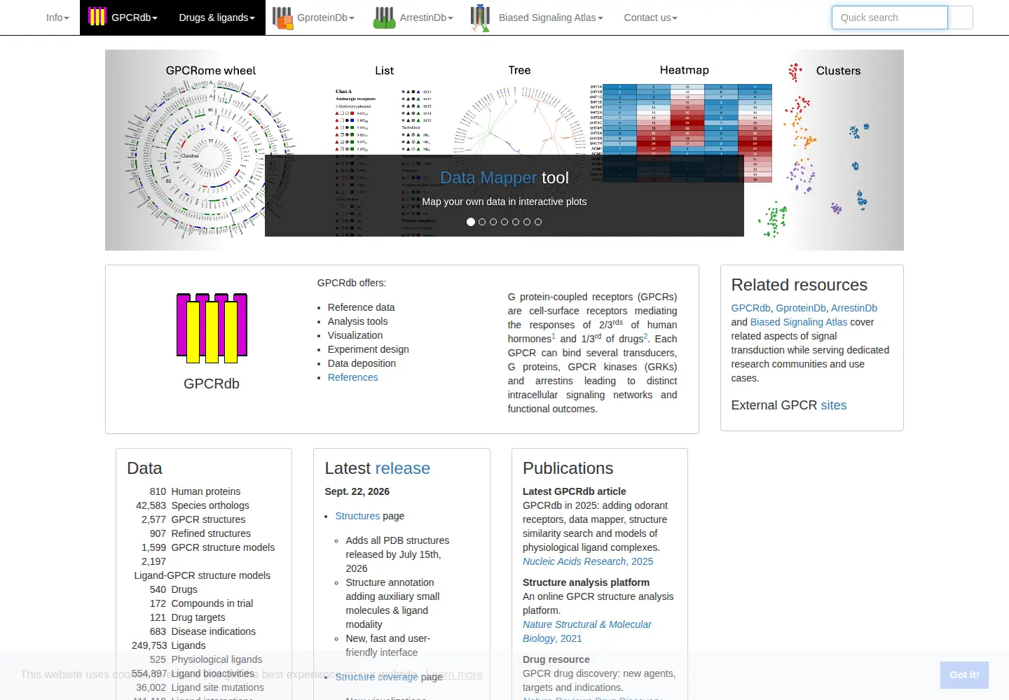 Screenshot of gpcrdb.org