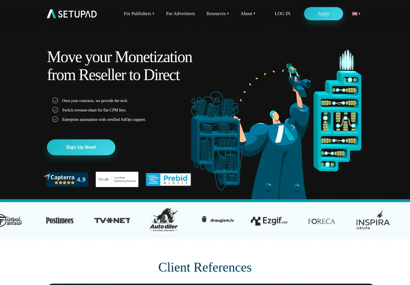 Screenshot of setupad.com