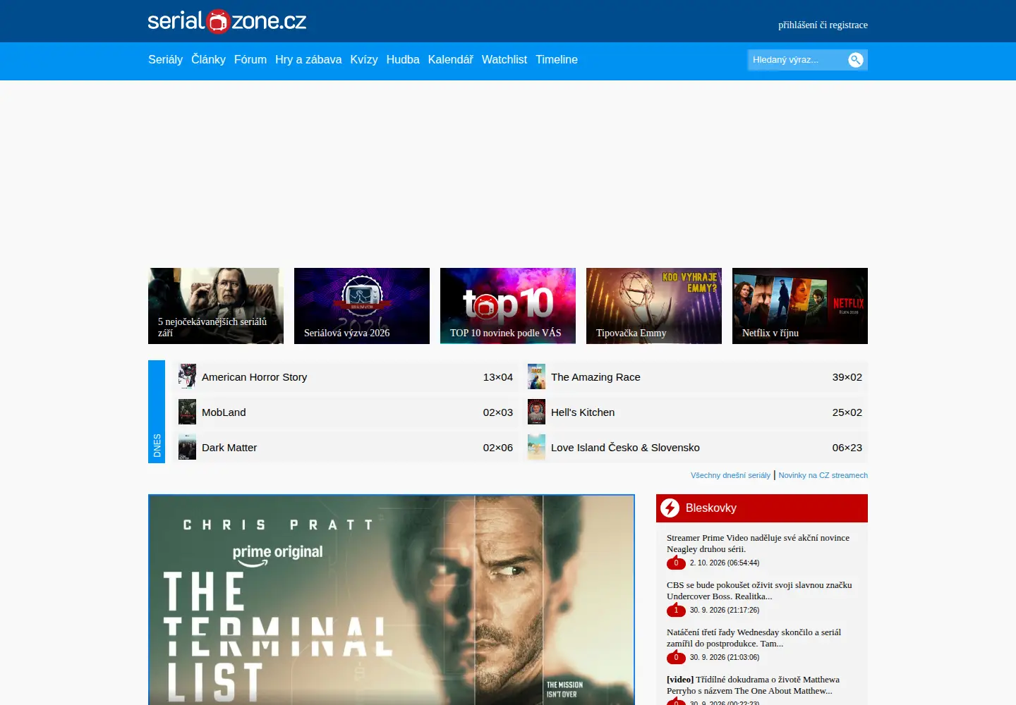 Screenshot of serialzone.cz