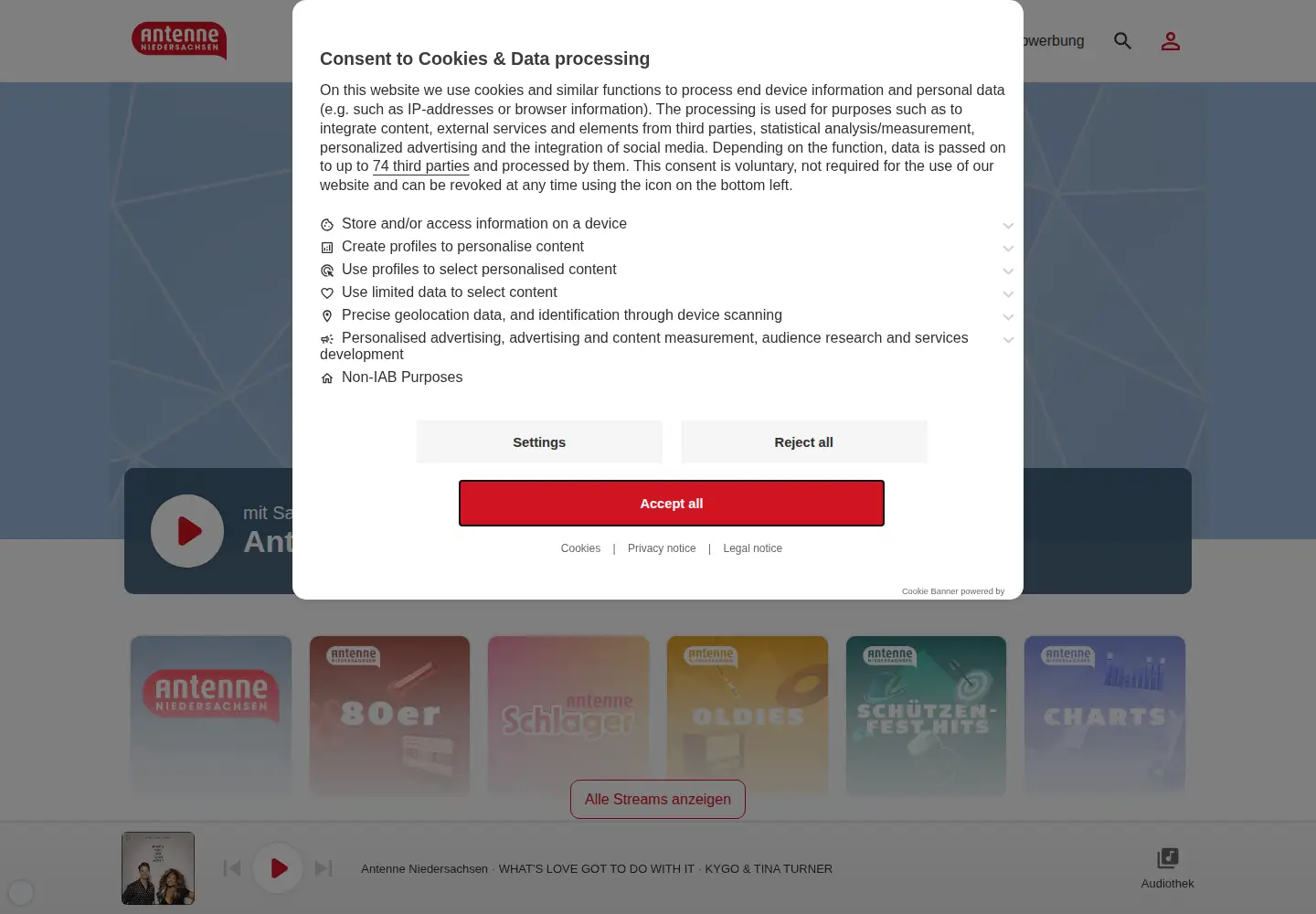 Screenshot of antenne.com