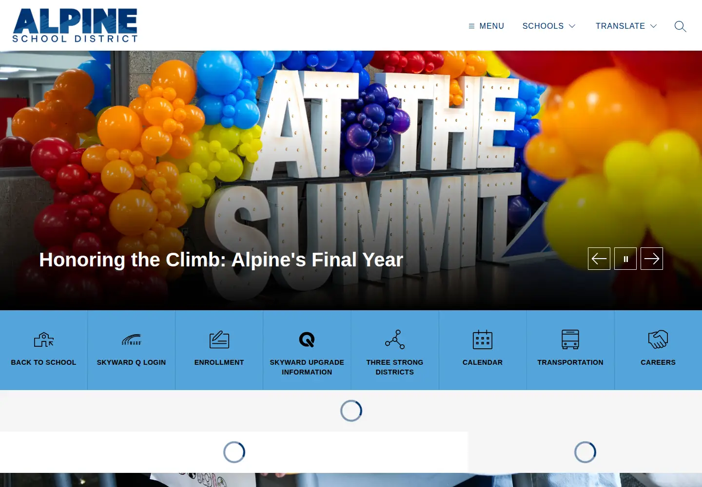 Screenshot of alpineschools.org