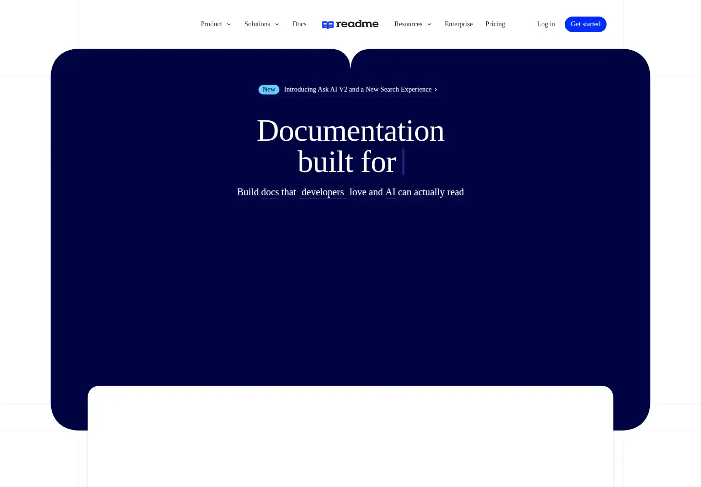 Screenshot of readme.io
