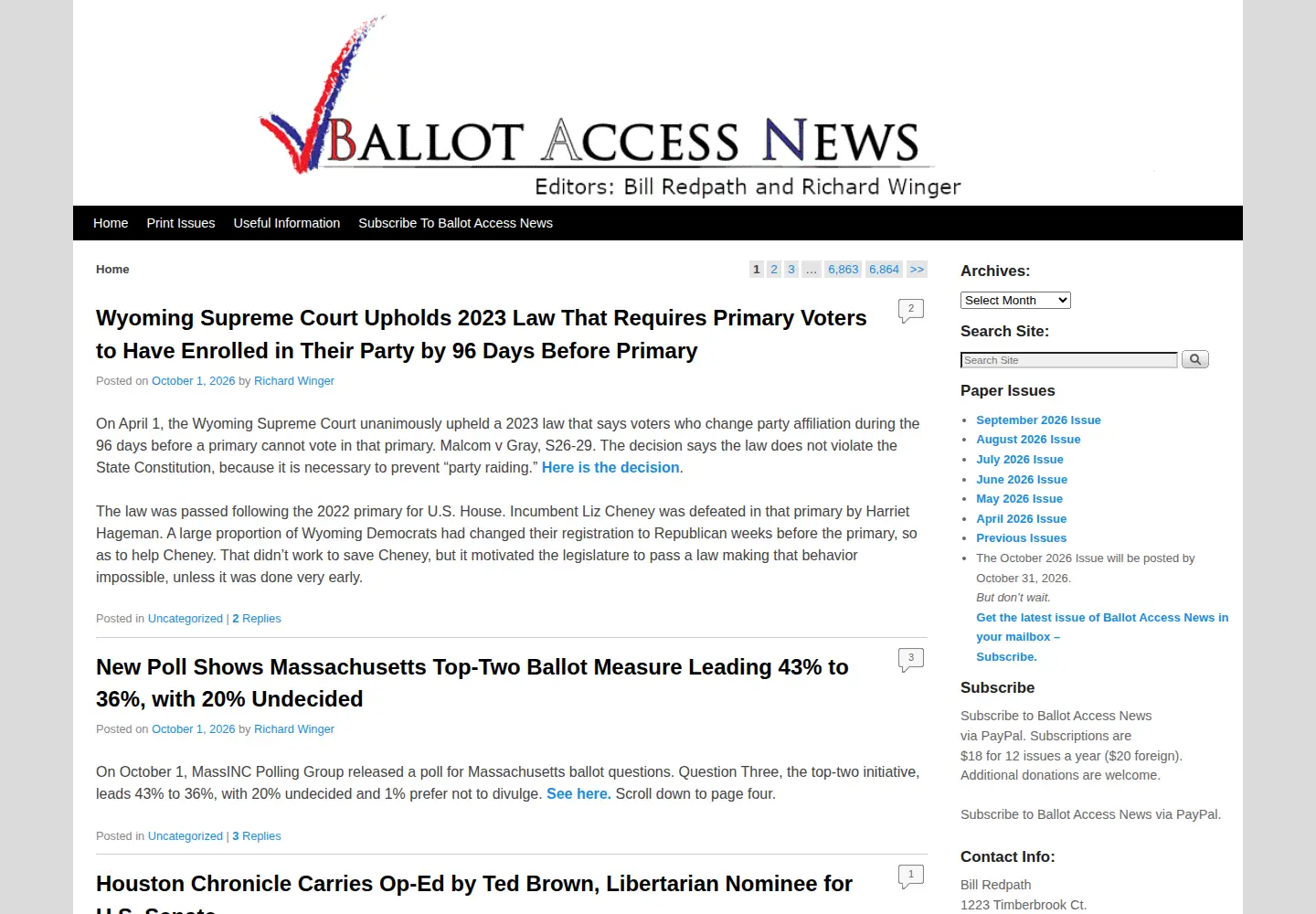 Screenshot of ballot-access.org