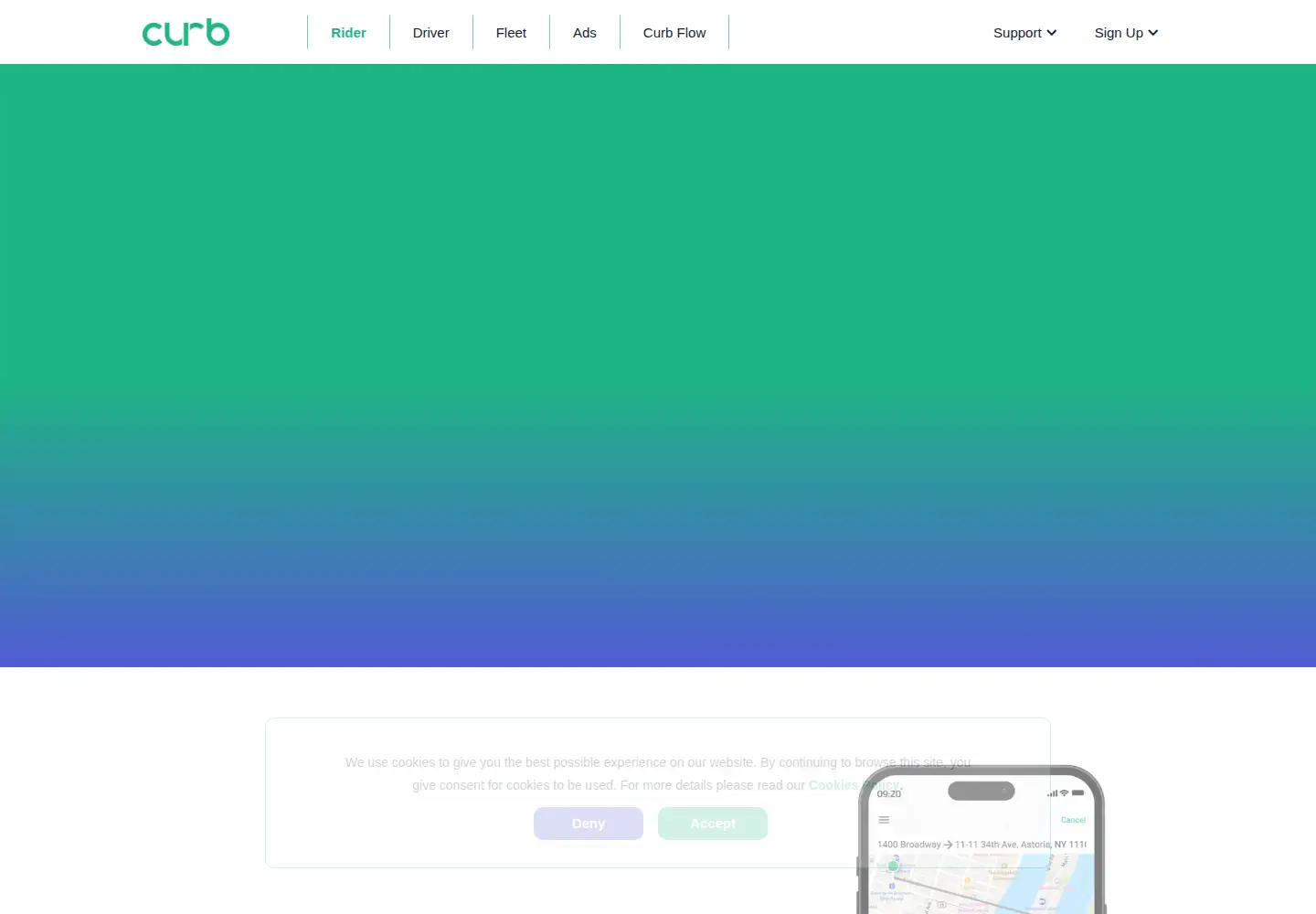 Screenshot of gocurb.com