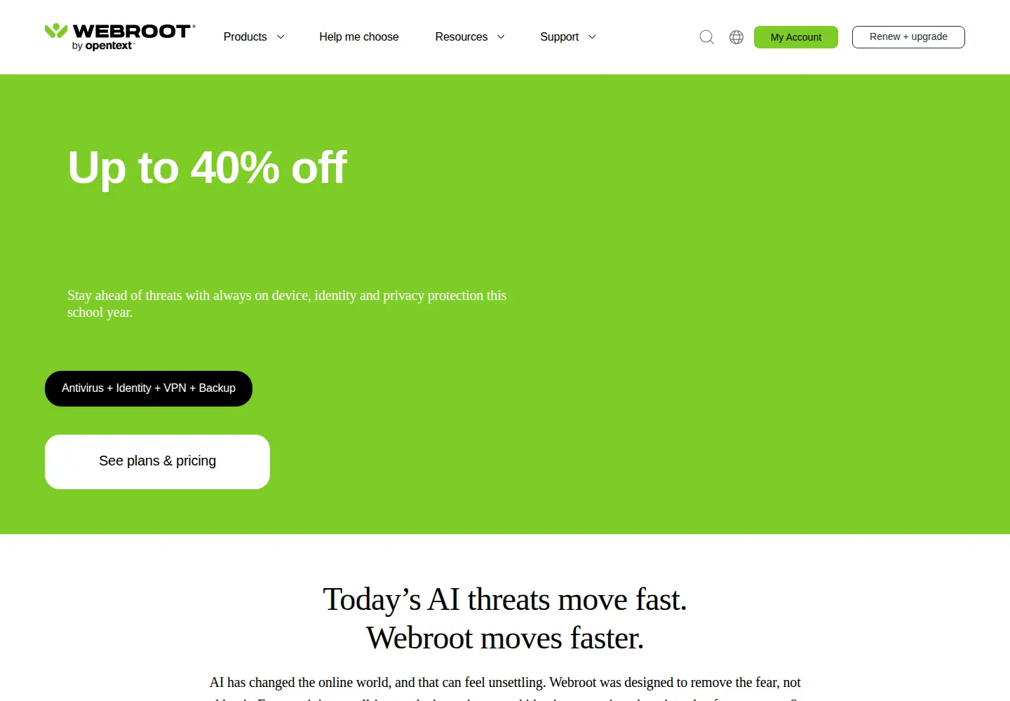 Screenshot of webroot.com