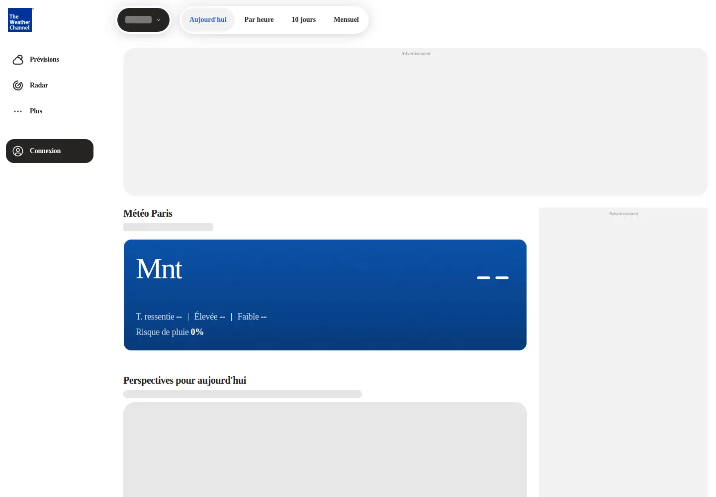 Screenshot of weather.com