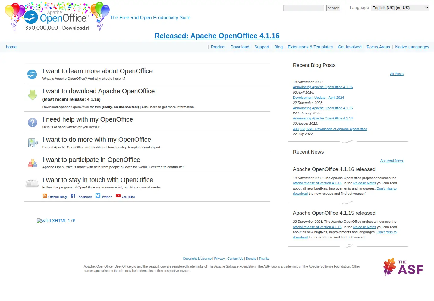 Screenshot of openoffice.org