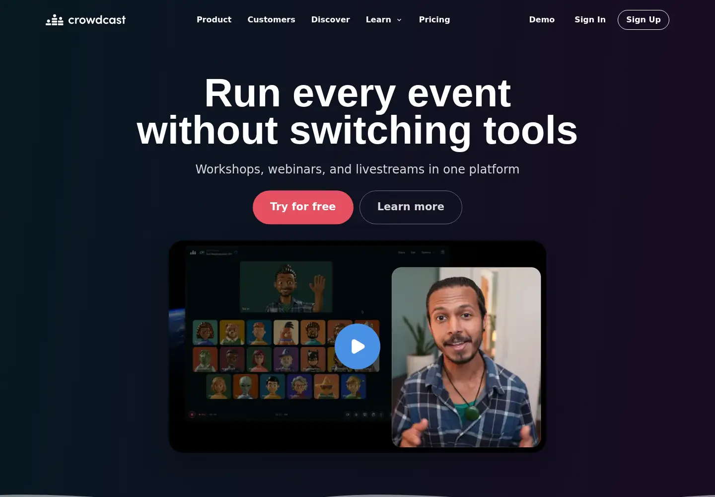 Screenshot of crowdcast.io