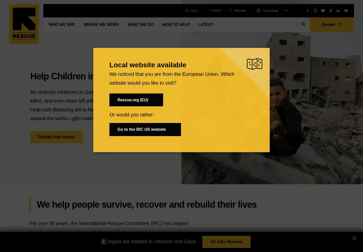 Screenshot of rescue.org