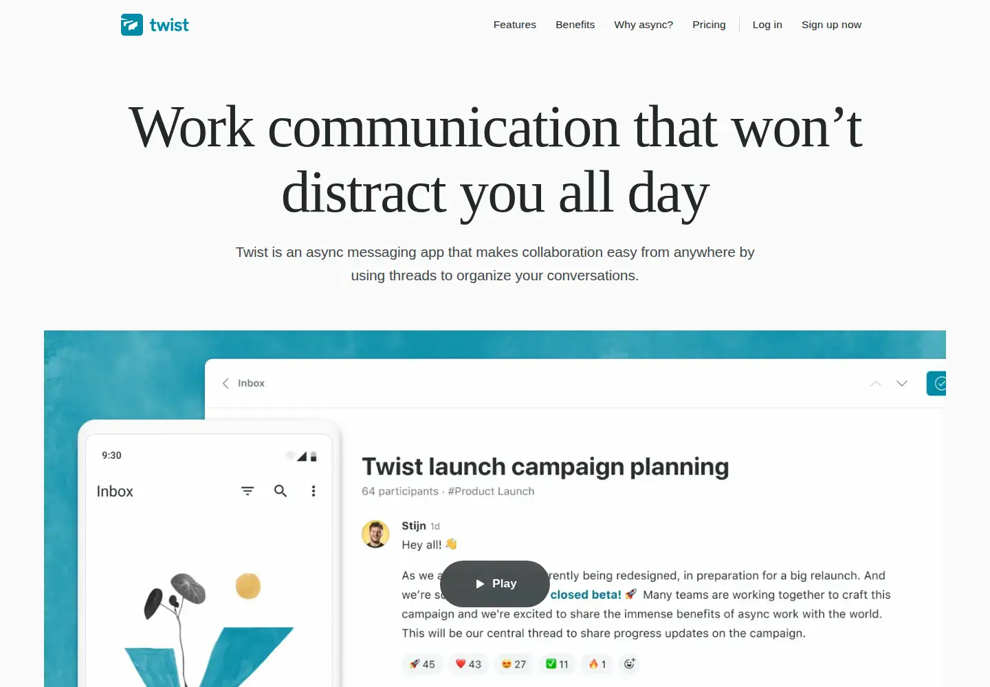 Screenshot of twist.com