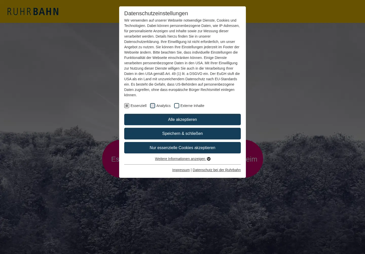Screenshot of ruhrbahn.de
