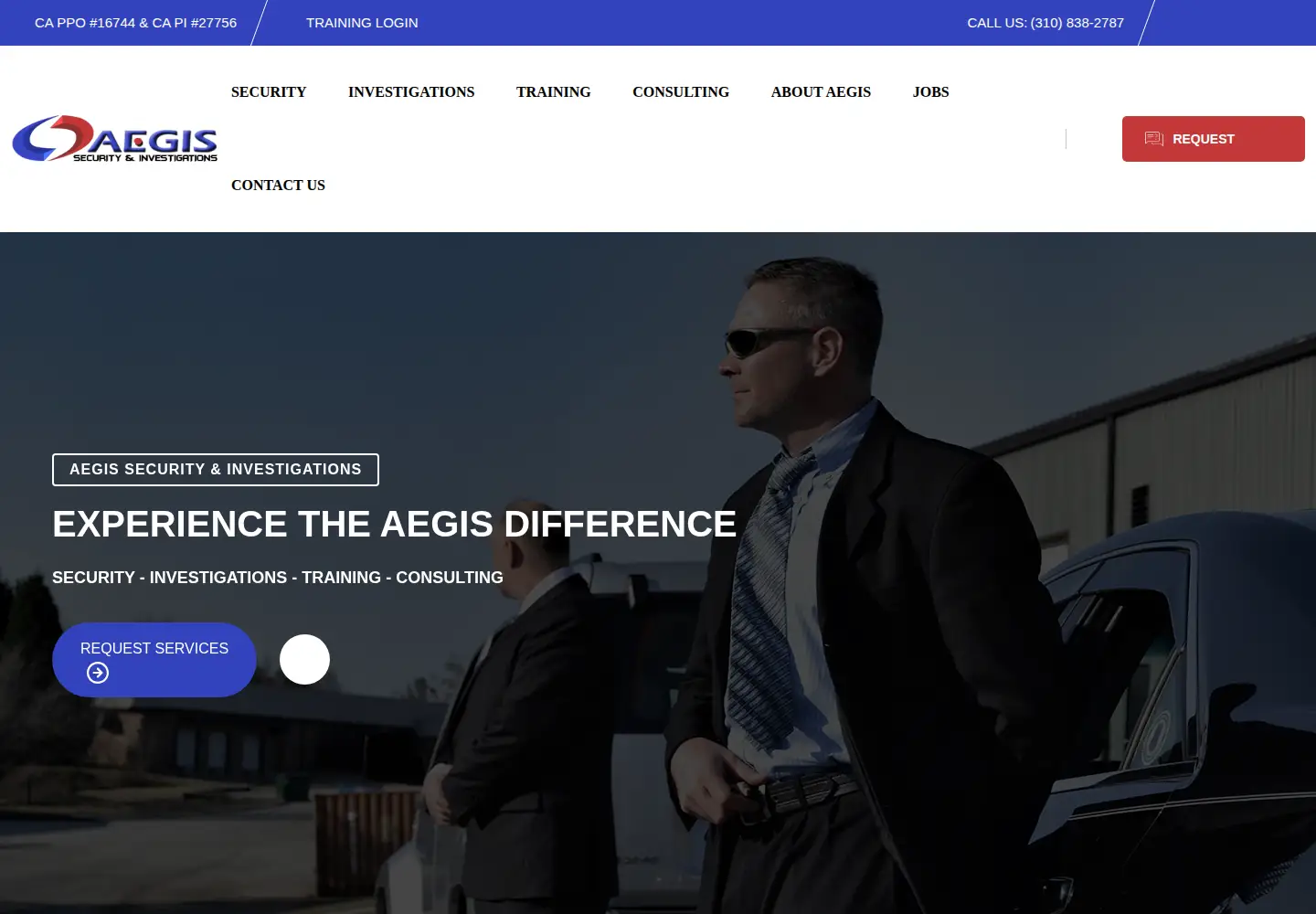 Screenshot of aegis.com