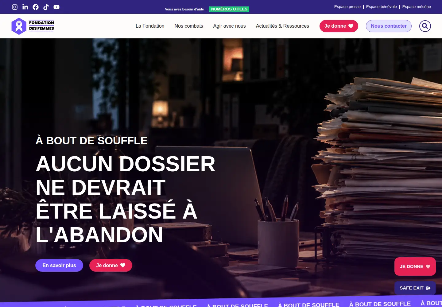 Screenshot of fondationdesfemmes.org