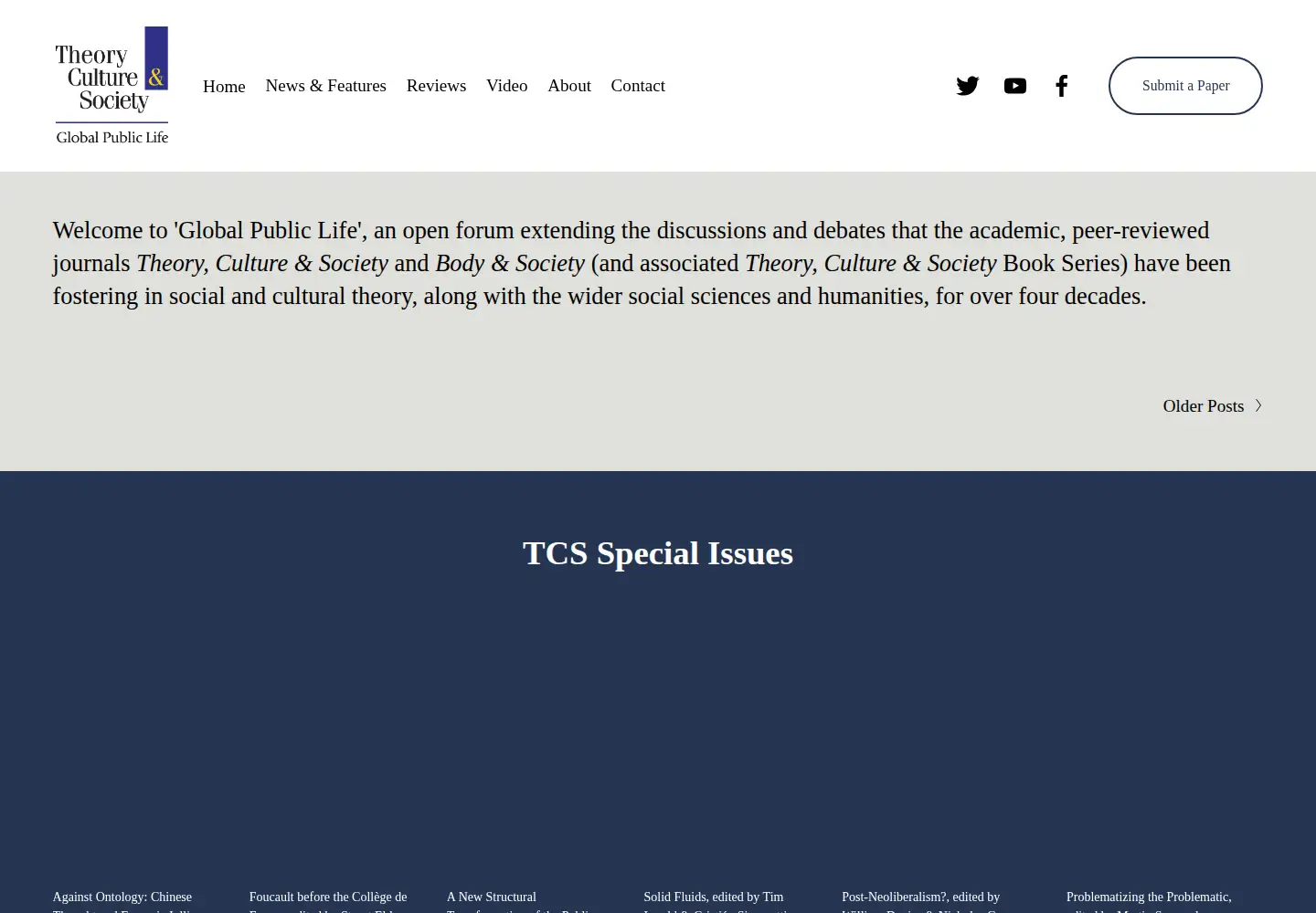 Captured homepage of theoryculturesociety.org in the current scan