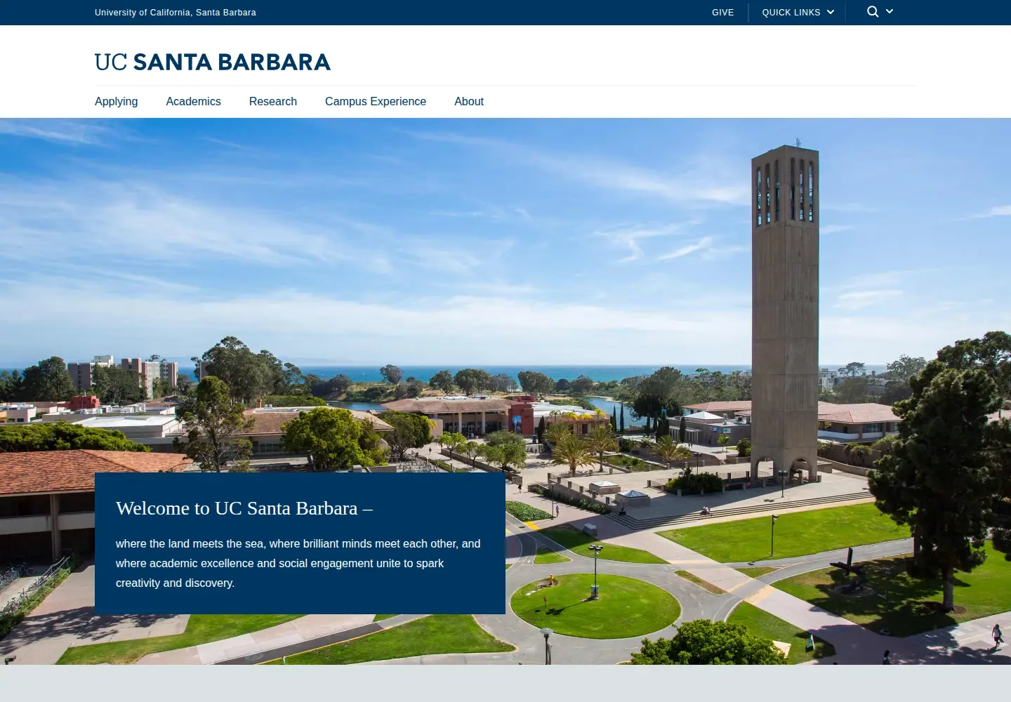Screenshot of ucsb.edu