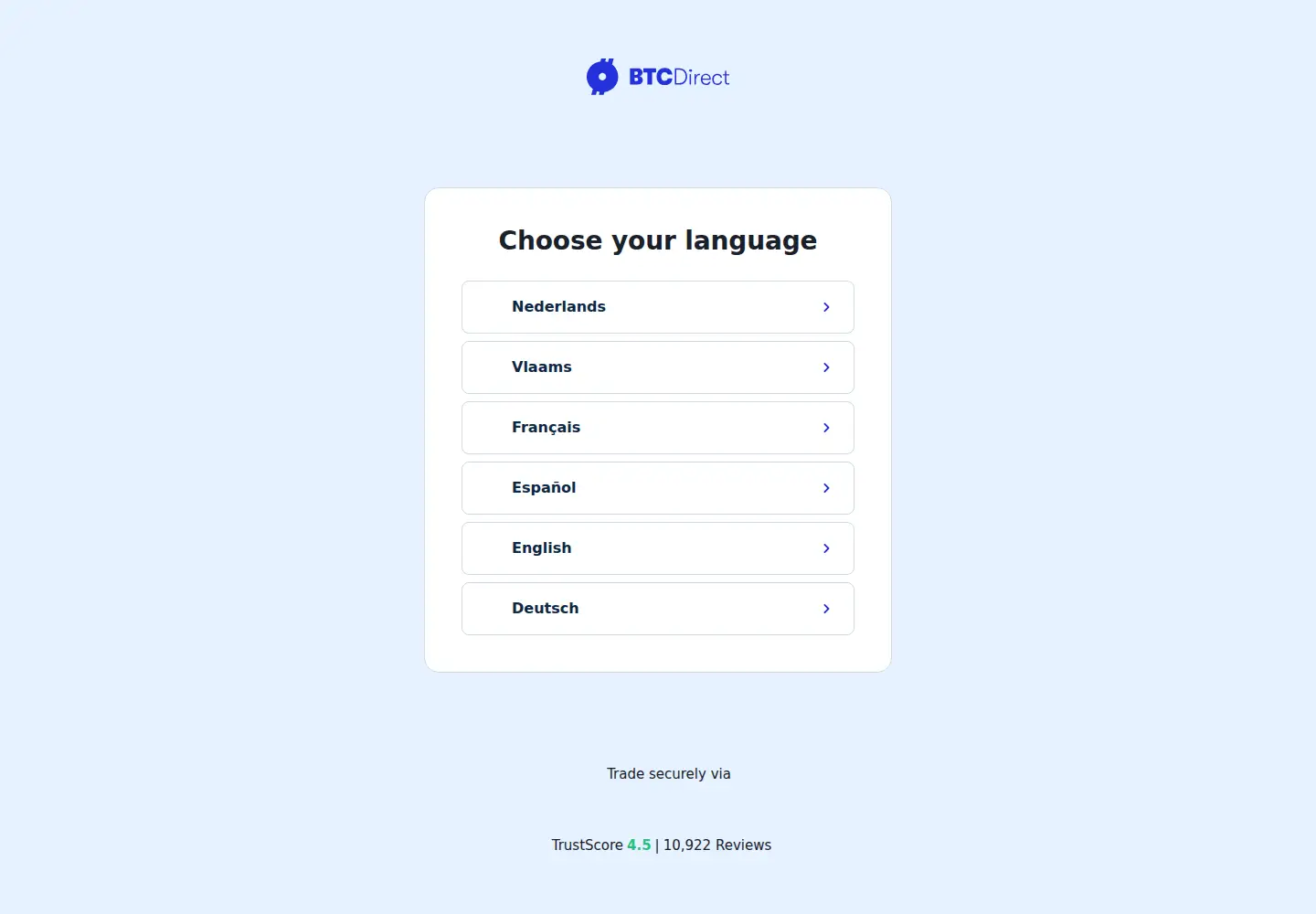 Screenshot of btcdirect.eu