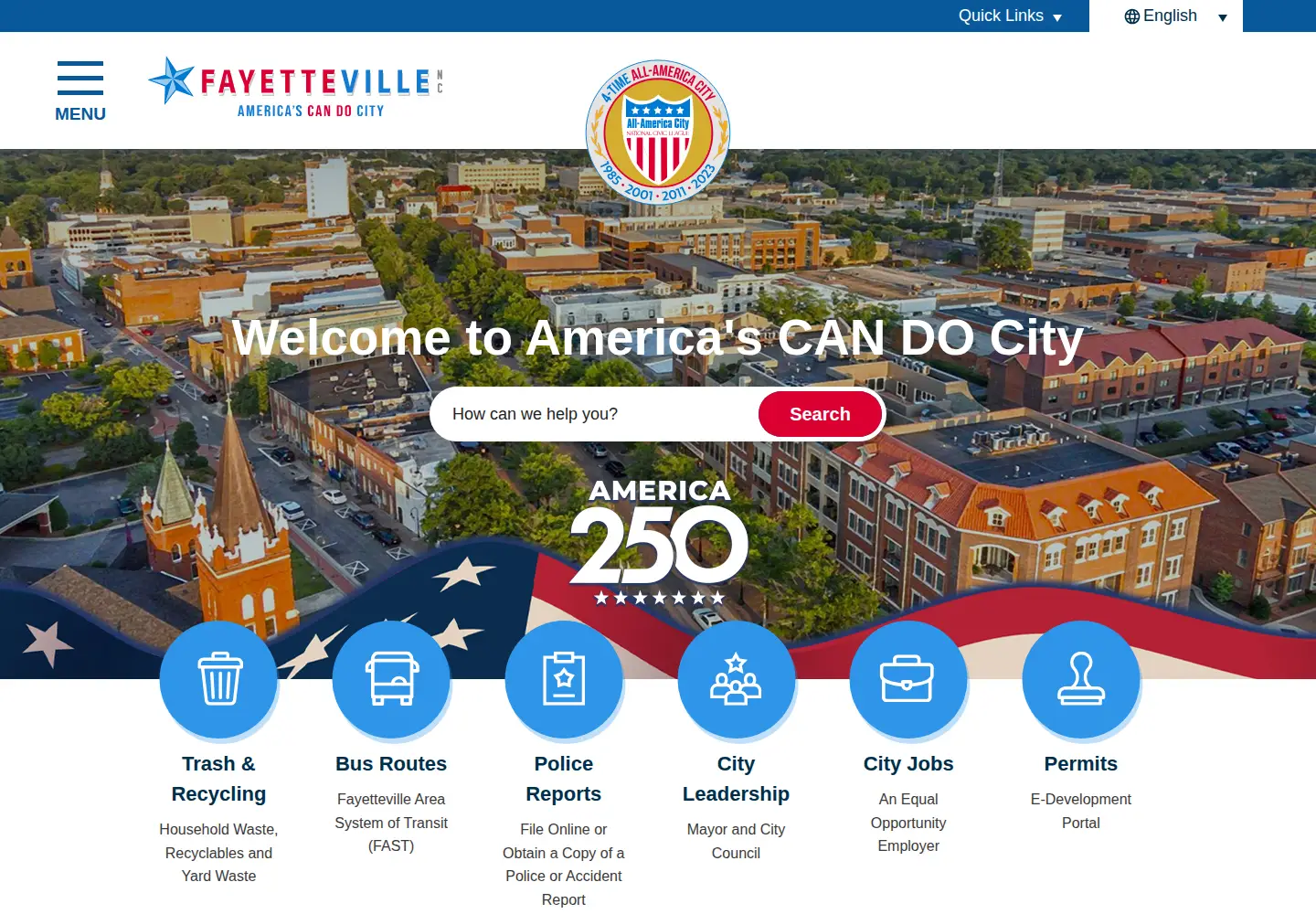 Screenshot of fayettevillenc.gov