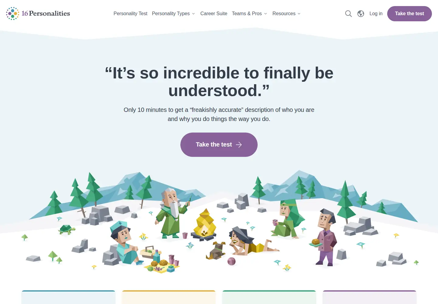 Screenshot of 16personalities.com