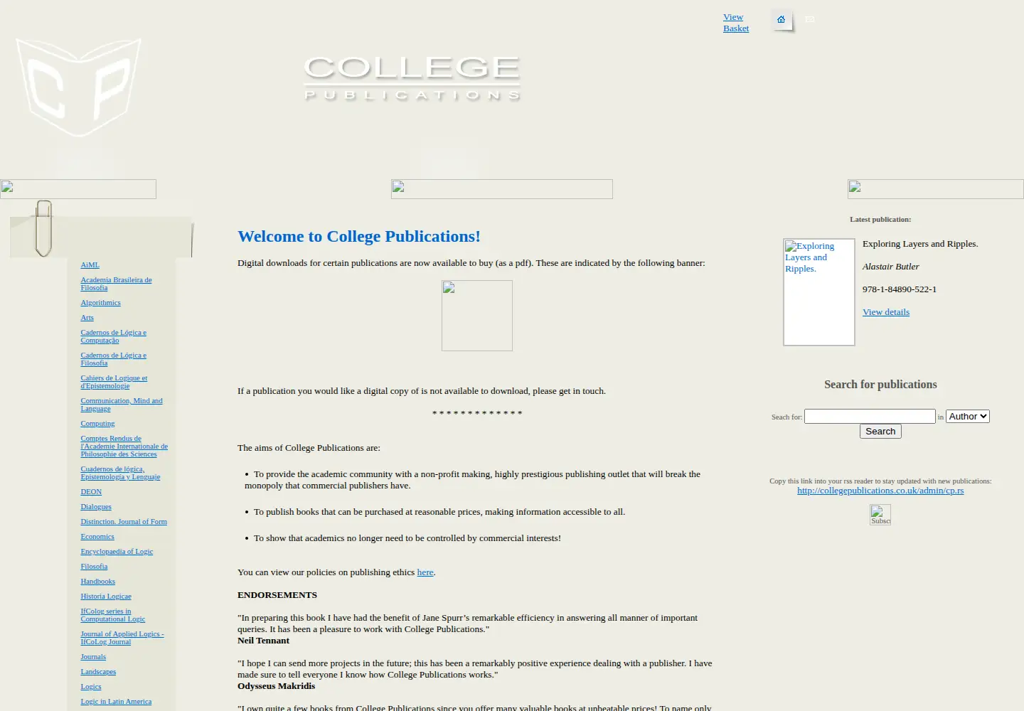 Screenshot of collegepublications.co.uk