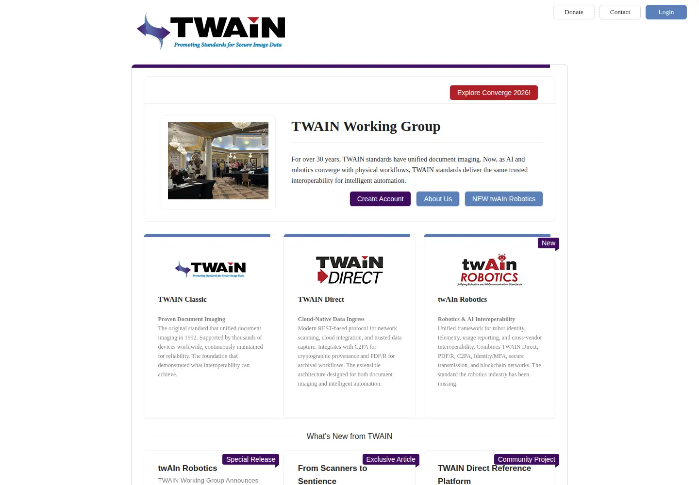 Screenshot of twain.org