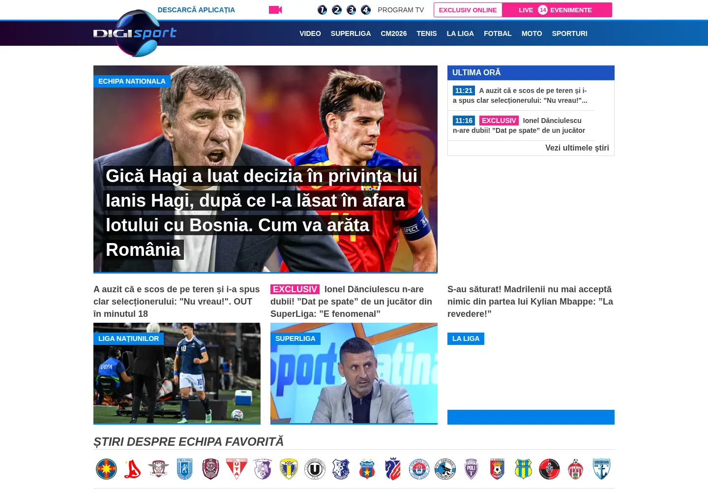 Screenshot of digisport.ro
