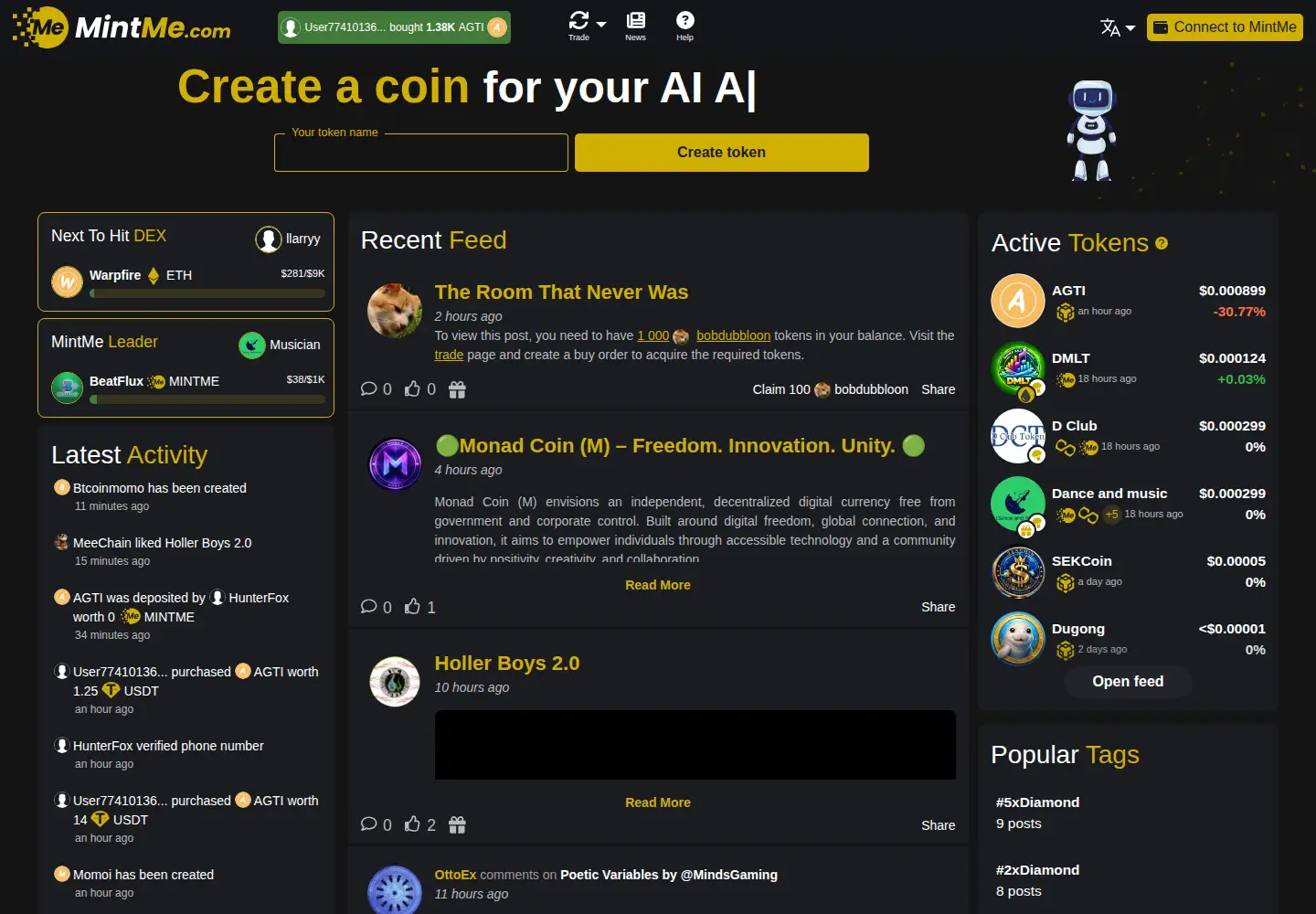 Screenshot of mintme.com