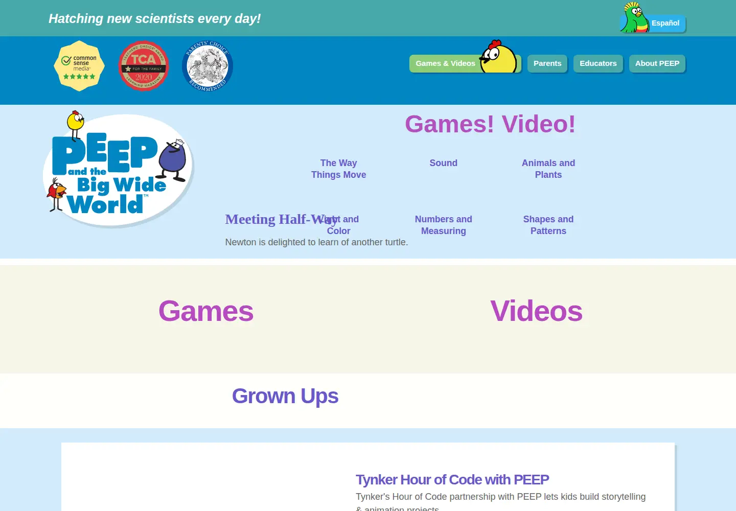 Screenshot of peepandthebigwideworld.com