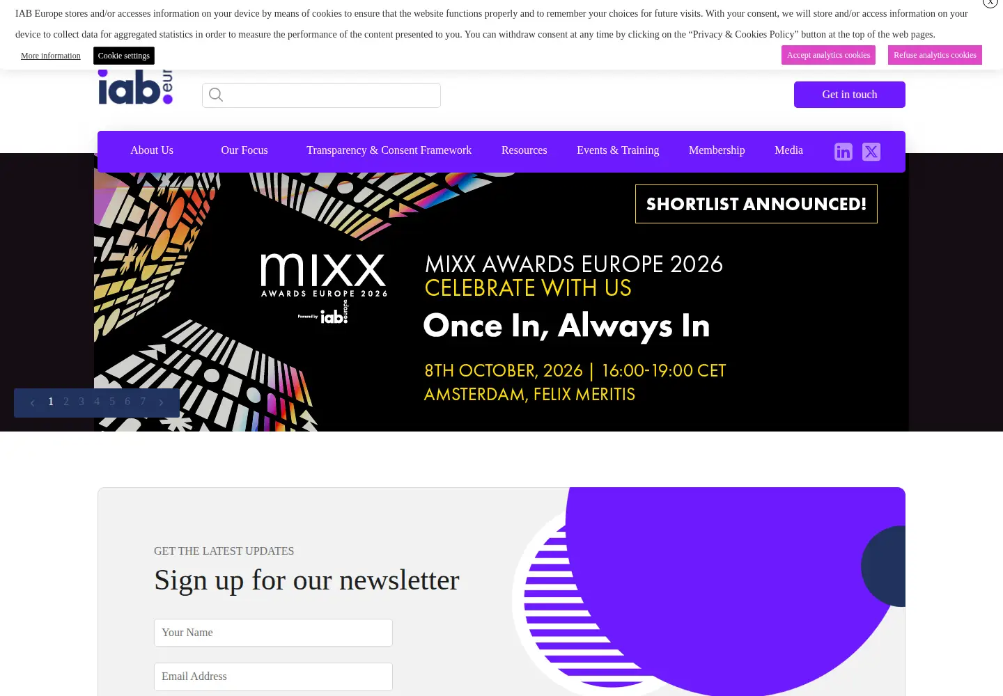Screenshot of iabeurope.eu