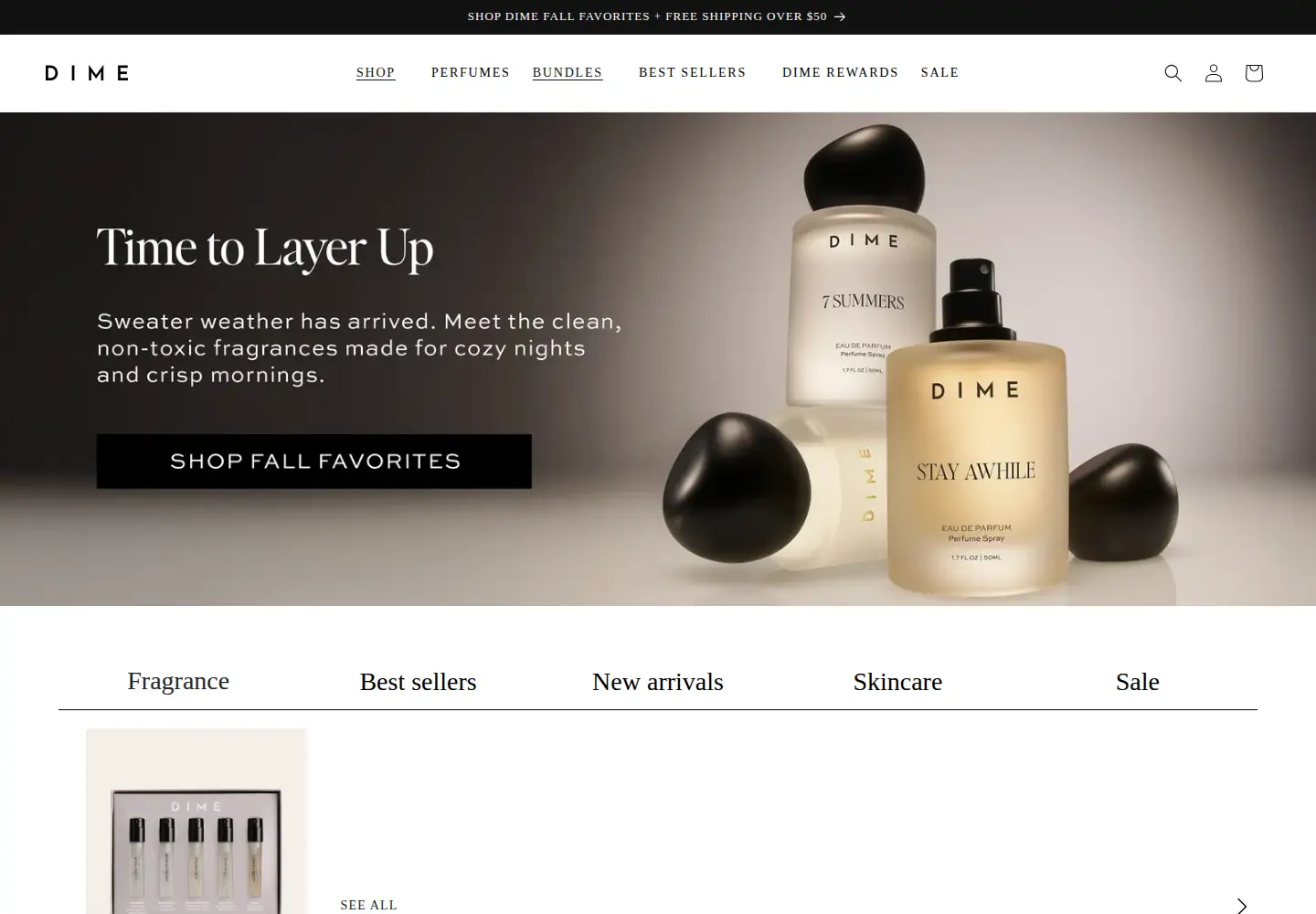 Screenshot of dimebeautyco.com