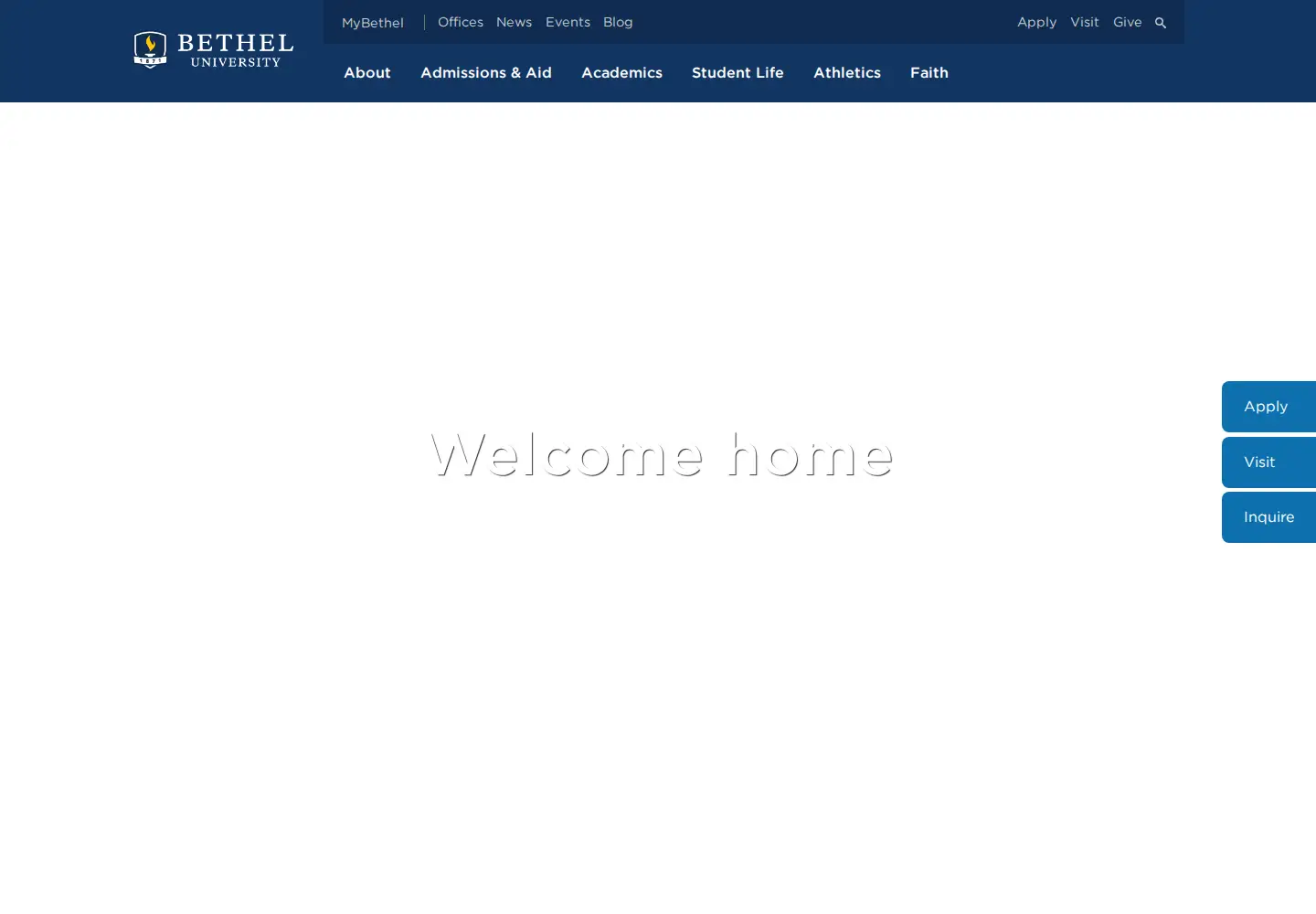 Screenshot of bethel.edu