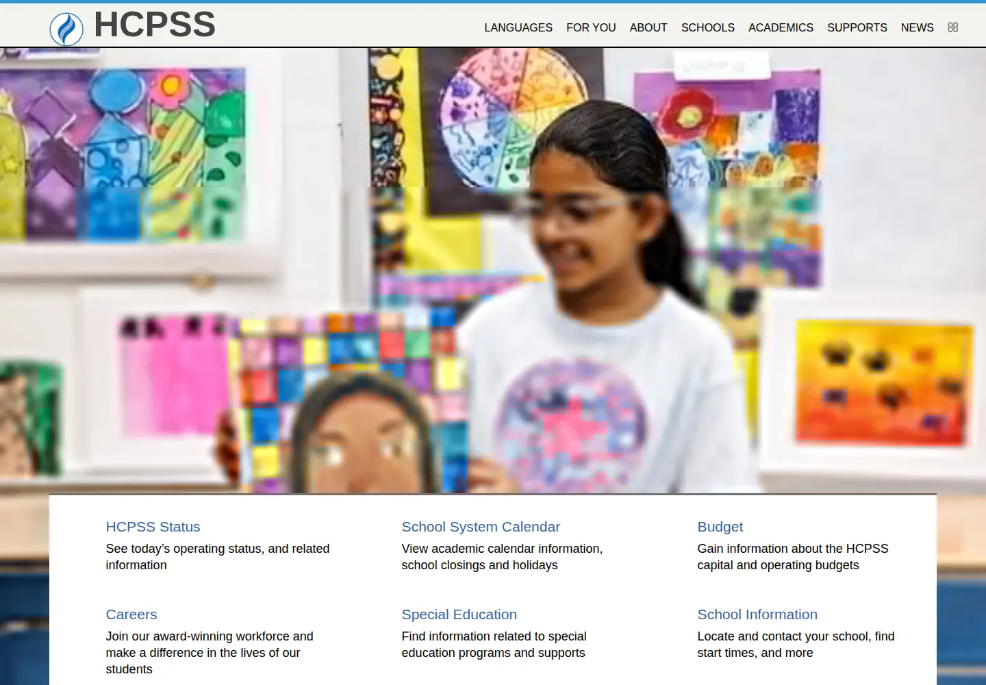 Screenshot of hcpss.org