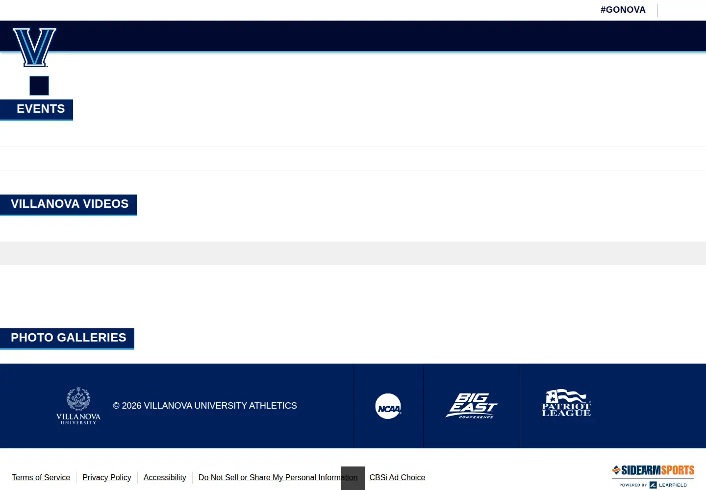 Screenshot of villanova.com