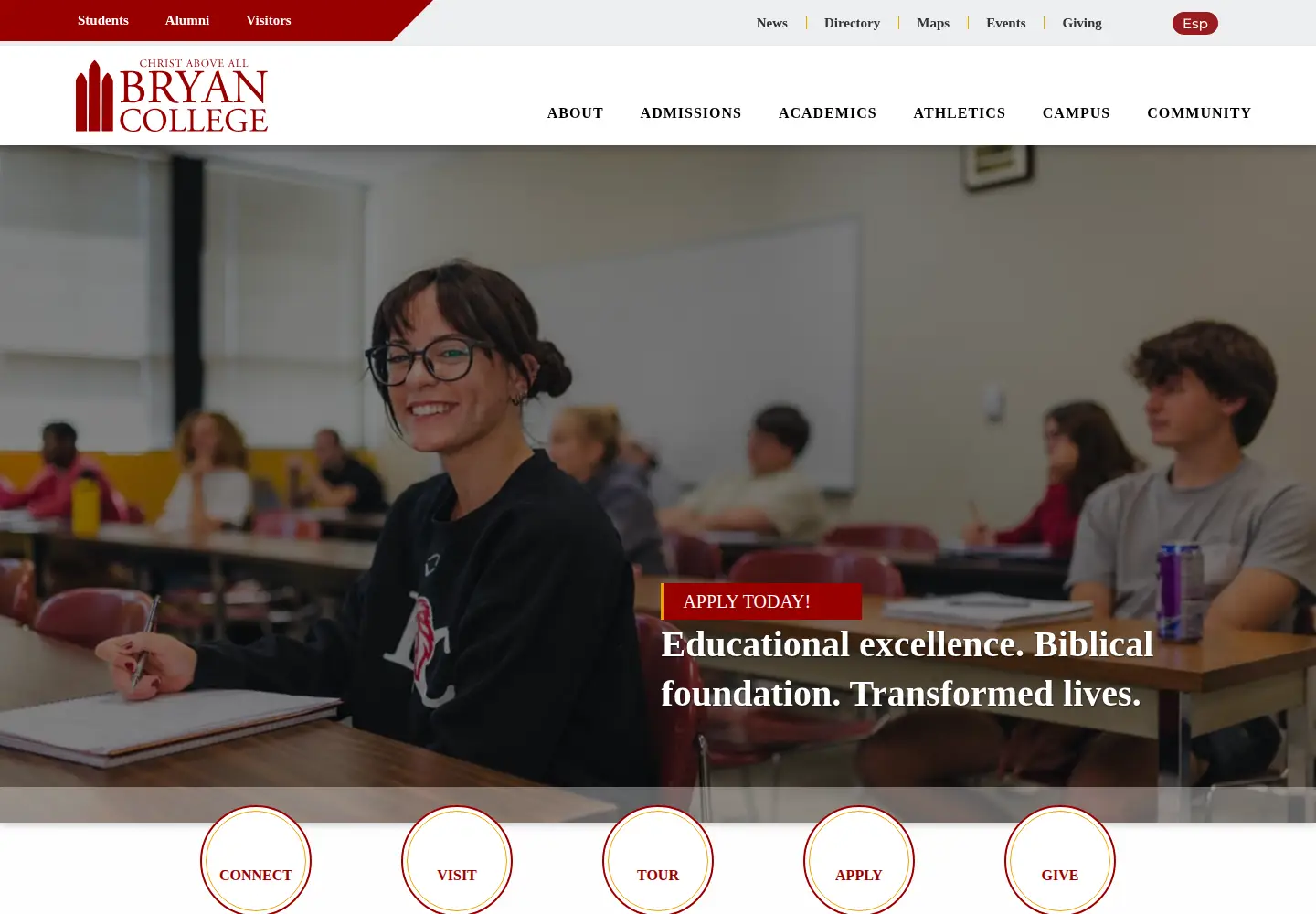 Screenshot of bryan.edu