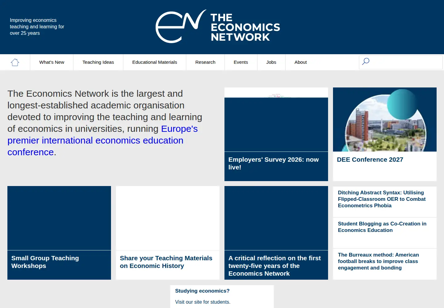 Screenshot of economicsnetwork.ac.uk