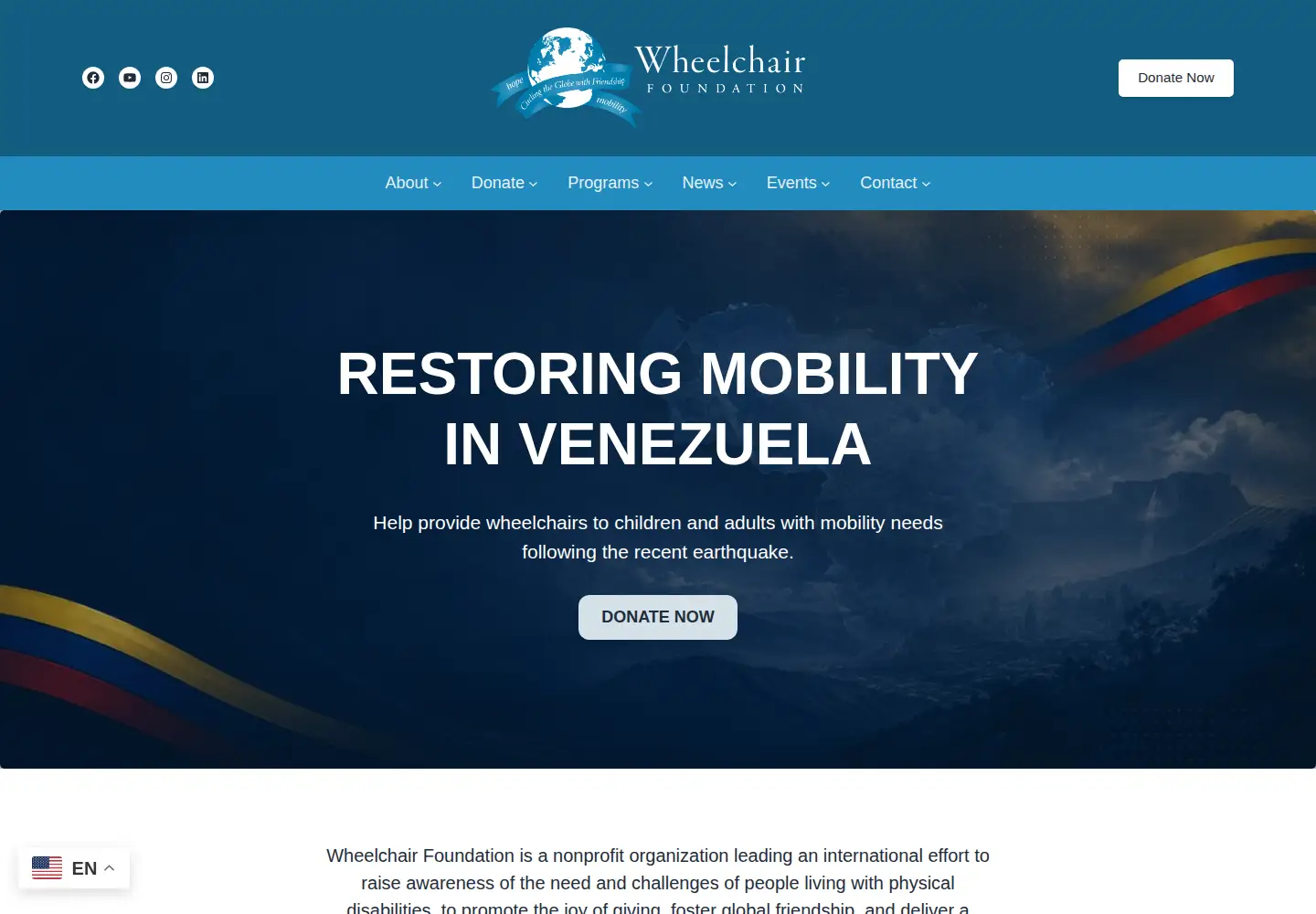 Screenshot of wheelchairfoundation.org