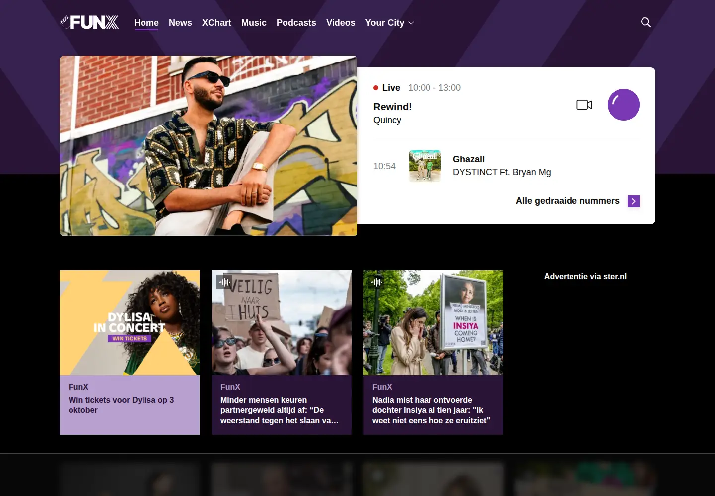 Captured homepage of funx.nl in the current scan